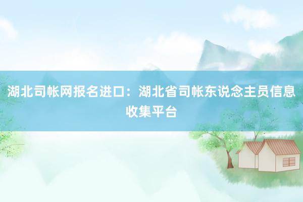 湖北司帐网报名进口：湖北省司帐东说念主员信息收集平台